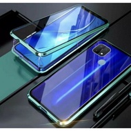 Original Casing Oppo A15 A15 Magnetic Double Glass Frame Shell Case Cover Hard Cover Original Ori