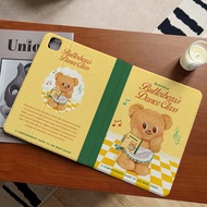 24 Hours iPad butterbear Gen12 Air8 Protective Case With Pen Tray Pro11 gen11 Gen8 AIR6/7 ipad case 