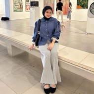 Zani - Bonie Blouse Lace Denim Women's Lace Top