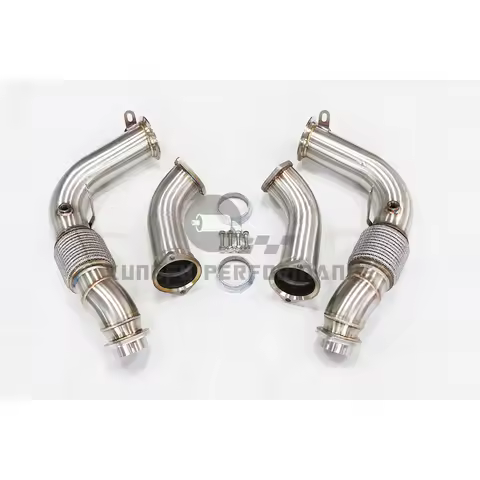 KUNGFU PERFORMANCE 3.0'' Race Downpipes for B M W S68 Engine F95 F96 X5M X6M Competition 2024+