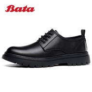 Bata สไตล์อังกฤษหนังใหม่2024รองเท้าหนังลำลองอเนกประสงค์สำหรับผู้ชายรองเท้าหนังรองเท้าหนังทางการไซส์ใหญ่46