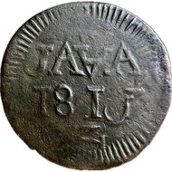 [RARE Inverted JAVA 1813 Duit Tembaga British East India Company (EIC)” yang dicetak ketika penjajah