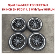Sport Rim MULTI FORCHETTA II 19 INCH 5H PCD114.3 With Tyre WINRUN For Estima Alphard Vellfire Mark-X Civic Stream HR-V