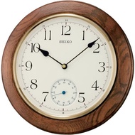 [Powermatic] Seiko QXA432 QXA432B Brown Oak Wood Case Quiet Sweep Silent Movement Wall Clock