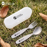 Pure Titanium Children's Spoon Set Portable Box Eating Spoon Fork Food Grade Household Set Baby Eati
