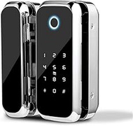 Home Office APP Fingerprint Smart lock WiFi remote control with IC card password for frameless glass door push or sliding door (Size : TYPE E)