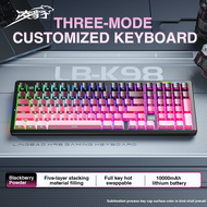 Lingbao K98/K98Pro Tùy Chỉnh Bên Khắc chơi game cơ học Bàn phím Bluetooth + 2.4G Không Dây + Type-C 