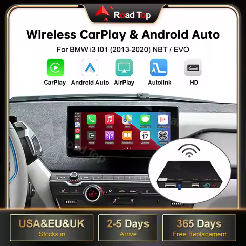 Wireless CarPlay for BMW i3 I01 NBT EVO System 2013 -2020, with Android Auto Mirror Link AirPlay Car