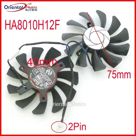 HA8010H12F-Z 12V 0.50A 75mm 2Pin For MSI GTX1050ti GTX1050 GTX1650 Graphics Card Cooling Fan