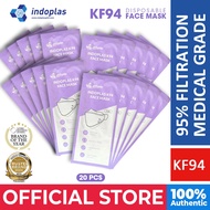 Indoplas KF94 Disposable Face Mask FDA Registered - 20 Pieces KF94 Mask Face Mask Disposable