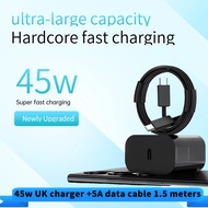 PD 45W Samsung Phone Fast Charger Adapter + 1.5m 5A Cable Fast Charging