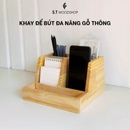 Multi-purpose Pine Wood Pen Holder – Neat Solution for Your Desk