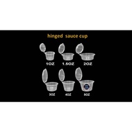 Hinged Sauce Cup 10z 2oz 3oz 4oz etc.....