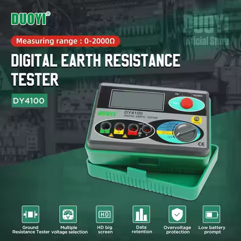 Digital Earth Ground Resistance Meter Meg-ohmmeter 0-2000 Ohm Instruments Inspection Electrician Res