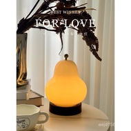 Study Cream Atmosphere Medieval vintage Style Bedroom Touch Charging Night Light Pear Bedside Portab