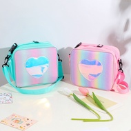 Rainbow Laser Love Kids Portable Lunch Box, Insulated Freezer Bag, Shoulder Style Rainbow Color Insulated Lunch Bag Lunch Bag