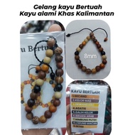 9 Lucky Wood Bracelet 8mm Typical of Kalimantan - A combination of a powerful Kalimantan Wood