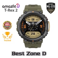 Amazfit T-Rex 2 (Wild Green) Smartwatch | Military-grade Toughness | 24-day Battery Life | GPS | HD AMOLED | 150+ Sports Mode | 24 Hour Health Monitoring | 10 ATM | T Rex 2 | TRex 2