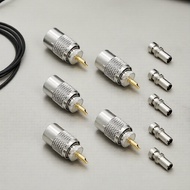 5PL-259 UHF,,RG59/RG8/RG8x/LMR-400/RG-213,50, Penyambung Koaksial PL-259 UHF Lelaki 5-Pek dengan Pen