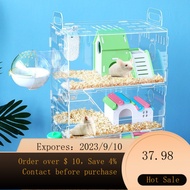 🎈NEW🎈 Simple Pet Hamster Cage Oversized Villa Hamster Cage Acrylic Transparent Hamster Nest Running Wheel Bathroom Molar