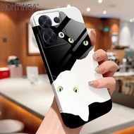 Hontinga All-inclusive Film Casing For OPPO Reno 8 Reno8 Pro 5G Reno 6 Reno 7 Pro 5G Realme C1 Case Korean film Phone Case Cartoon Cats Back Casing lens Protector Design Hard Cases Shockproof Shell Full Cover Casing For Girls