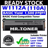 Compatible Laser Toner HP W1112A W1112X 110A HP110A Black HP Laserjet 108 108A 108w HP 136 MFP 136a 