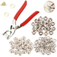 Craft Fabric Eyelet Pliers Tool Kit with 100pcs 9.5mm  Eyelets Grommets