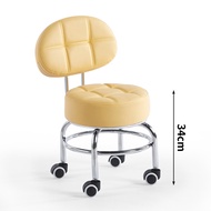 Stool Home Use Small Stool with Wheels Low Stool Silent Roller Stool Back Chair Pedicure Chair Baby