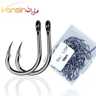 Set Fishing Hook 1/0-5/0 Strong High Carbon Steel Saltwater Freshwater Sharp Fishing Circle Jig Hook