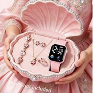 6/5pcs Set Girls Fashion Elegant LED Digital Display Electronic Watch. Suitable For Girls. Comes Wit