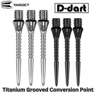 TARGET DART POINT - Black/Silver TITANIUM GROOVED Conversion Points 3pcs/Pack (2BA)