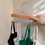Space-Saving 8 Hook Solid Wood Hanger with Non-Slip Design