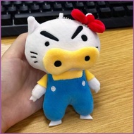 ZY1 Crayon Shin-chan Buriburizaemon x Hello Kitty Plushie Collaboration Kawaii Plush Doll Bag Charm 