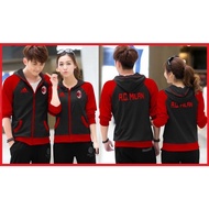 MERAH Vinnzz Couple MILAN Football Jacket Football Sports Couple Unisex Red Black Football Jacket