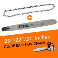 【on hand】ingco gasoline chainsaw sthil guide bar chainsaw blade chainsaw chain 20 22 24 inches Gu