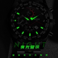 【Ready】🌈 Genuine Swiss men's watch men's luminous waterproof calendar business steel belt fully automatic large dial quartz watch