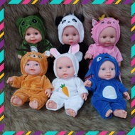 REBORN Soft Plastic Doll 18 cm 7 inches with 3D Eyes, Vinyl Doll with Diverse Models for Children to