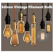 Vintage Edison Light Bulb E27 220V 40W ST64 G80 G95 T45 T185 Filament Incandescent Ampoule Bulbs Ret