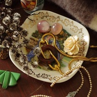 老又好古董珠寶 少見手工英國製陶瓷愛侶盤 W305