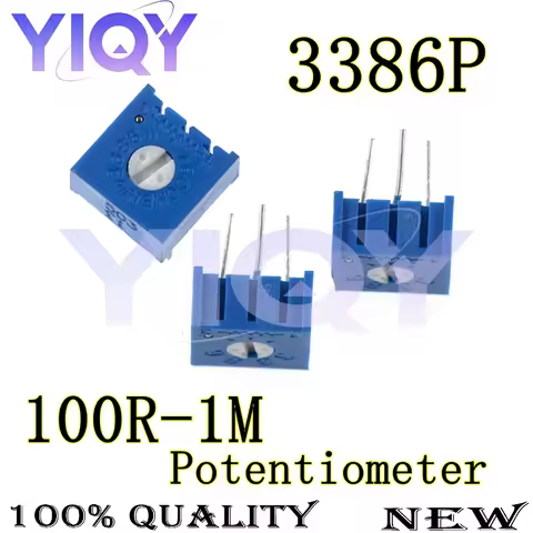 5-10PCS 3386P 3386 100 500 200 ohm 100R 500R 200R 1K 2K 5K 10K 20K 50K 100K 200K 500K 1M ohm 102 Tri