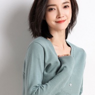[ Premium ] Cardigan Korean Style Import - Sweater V-neck Rajut Lengan Panjang - Kardigan Pastel Cew
