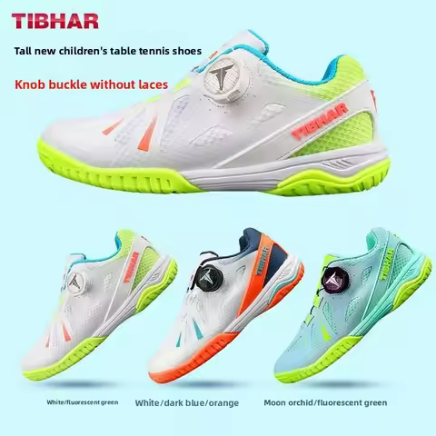 TIBHAR table tennis shoes, men's and women's non slip sports shoes, children's shoes, button style, 