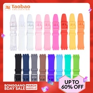 Replacement Original Swatch Silicone Strap Swatch Men's and Women's Three Fork Transparent Strap 16/17/19/ 20mm