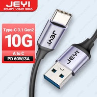 JEYI USB A TO Type C สาย60W ชาร์จเร็ว10Gbps สายชาร์จ USB สำหรับ Samsung Xiaomi HTC redmi Huawei USB-C โทรศัพท์มือถือ