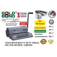 GOLD BOND HEAVY DUTY SPIRAL OR COIL BINDER GBB2009 ( GBB 2009, binding machine, heavy duty binding