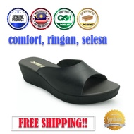 (FREE SHIPPING)XES BSLM60492 Basic Wedges Simple Open Toe/Kasut Simple/Kasut wedges/Sandal/Slippers