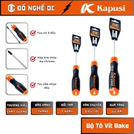 Bake screwdriver set, 2-headed screwdriver in many sizes 4"x100mm - 6"x150mm - 8"x200mm Kapusi chrom