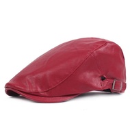 Fashion New PU Leather Flat Ivy Cap Men Beret Newsboy Fashion Golf Beret Cap