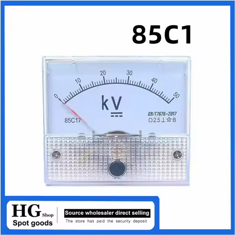1PCS 85C1-100KV pointer-type DC pulse high-voltage voltmeter, 10kV, 20KV, 30KV, 50kV, dark wire, sec