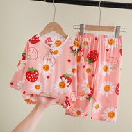 Kids Cotton Silk Pyjamas Baju Tidur Budak Perempuan Lelaki Pyjamas Kids Girl Boy Pajamas Kids Nightw